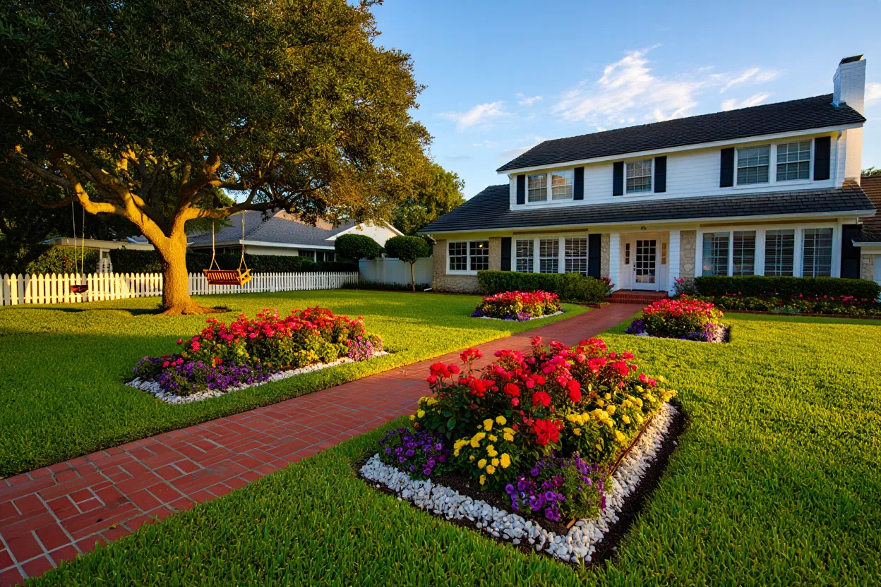 Ett välskött hem med blommor